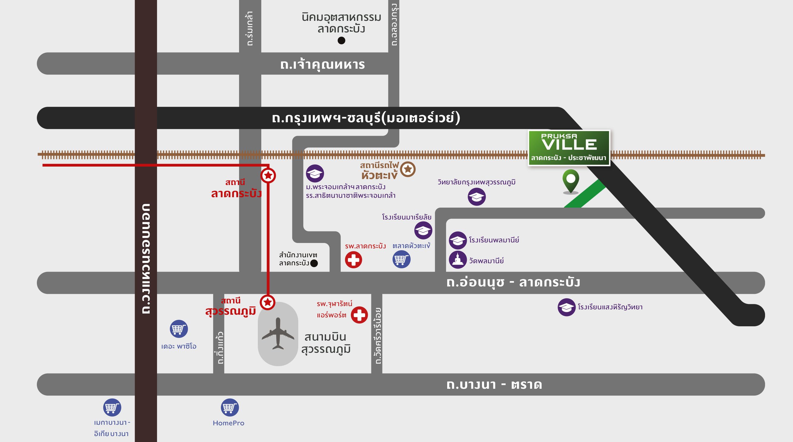 Map Pruksaville ลาดกระบัง ประชาพัฒนา 960x535px Jul 2024